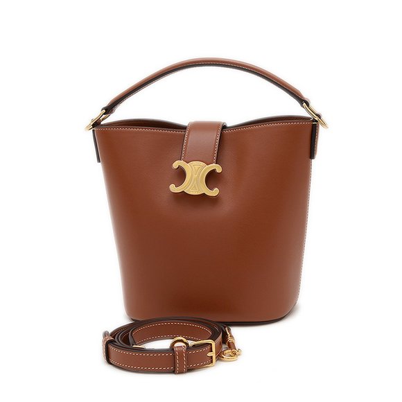 Celine Louise Small Bucket Hand Shoulder Bag in Tan Calfskin 119173FX9 - Picture 1 of 7